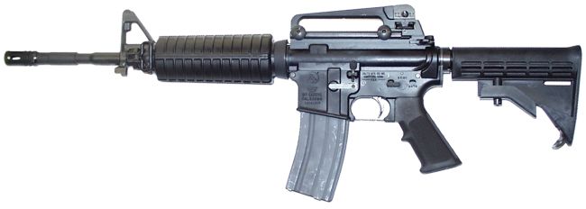 автомат Colt M4 современного выпуска, со съемной рукояткой для переноски